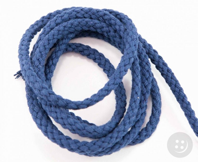 Clothing cotton cord - dark blue - diameter 0.6 cm