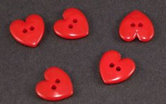 Herz - Knopf - rot - Größe 1,4 cm x 1,4 cm