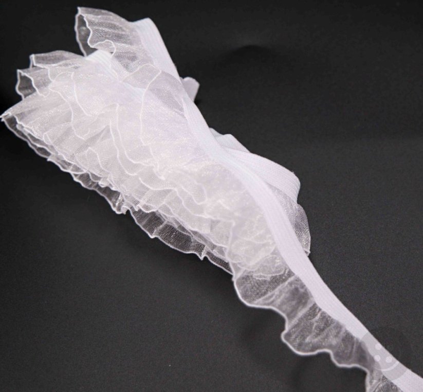 Elastic frill - white - width 1.8 cm