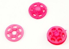 Druckknopf - plastik  - neon pink - Durchmesser 1,5 cm