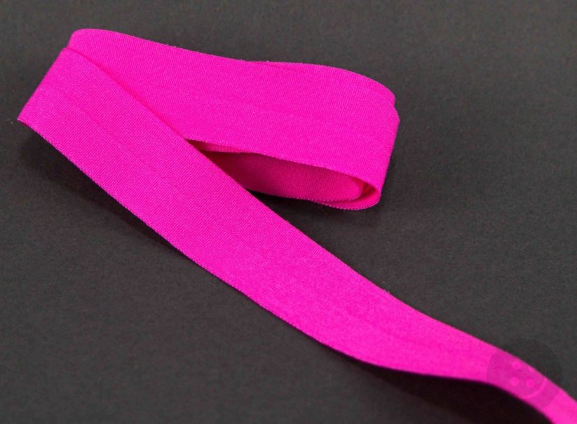 Edging elastic band - bright pink matte - width 2 cm