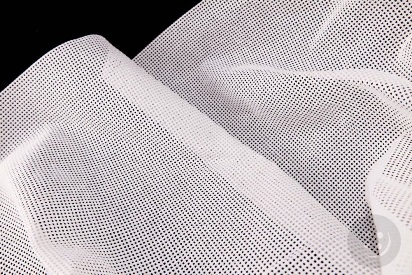 Bavlněná vyšívací tkanina Kanava č. 4 - bílá - šíře 140 cm