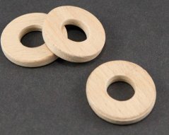 Schnullerschmuck aus Holz - Rad - helles Holz - Durchmesser 3,5 cm