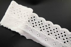 Bavlněná madeira - s obloučky - lomená bílá - šířka 6 cm