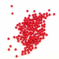 Skleněné korálky - červená - průměr 0,2 cm