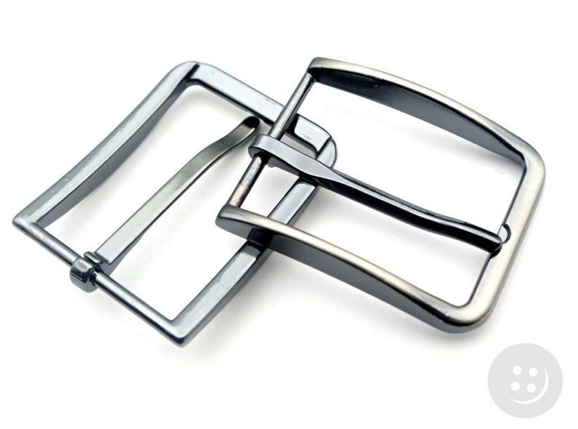 Metall-Gürtelschnalle mit Dorn, rechteckig – glänzendes dunkles Silber – Durchlass 3,5 cm