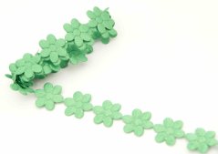 Satinblumen am Meter - grün - Breite 2 cm