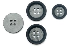 Matte suit button with mother-of-pearl center, dark gray, 2 cm
