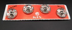 Metal KIN snaps 4 pcs - silver - diameter 2,1 cm, nr. 8