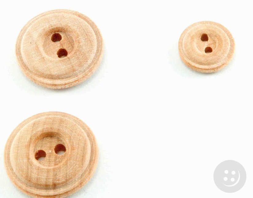 Dřevěný kulatý knoflík s kroužky - průměr 2,2 cm