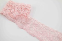 Elastic lace - salmon pink - width 5 cm