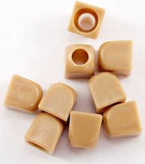Plastic cord end - light brown - pulling hole diameter 0,5 cm