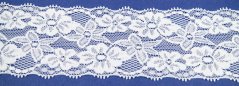 Elastická čipka - biela - šířka 6,5 cm