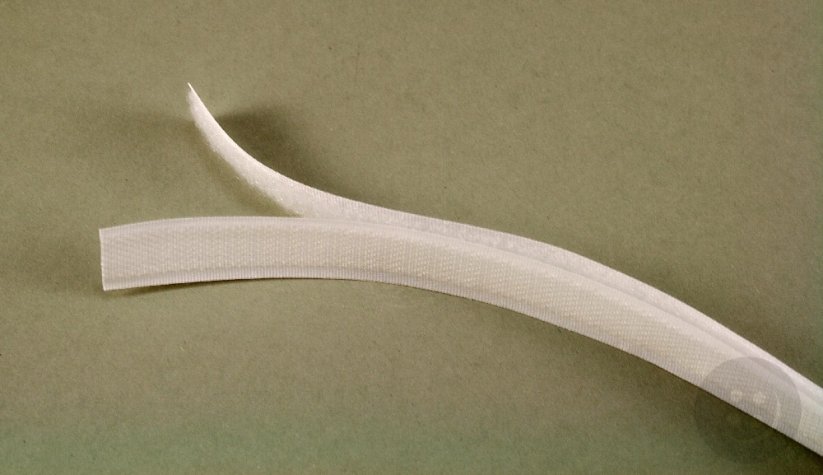 Našívacie suchý zips - biela - šírka 1,6 cm