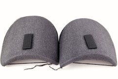 Wrapped shoulder pads - black - Velcro - diameters 14 cm x 10 cm x 1,4 cm