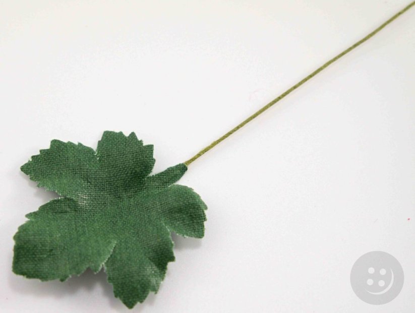Zelený lístok vínnej révy na drôtiku - rozmery 8 cm x 4 cm