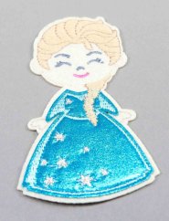 Nažehlovací záplata - princezna Elsa - rozměr 10 cm x 5,5 cm