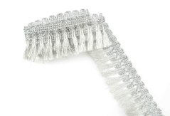 Lurexové strapce - strieborné - šírka 3,5 cm