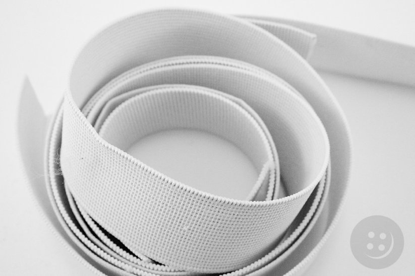 Flat elastics - firm - white - width 3.5 cm