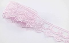 Besticke Spitzen aus Polyester - rosa - Breite 4,5 cm