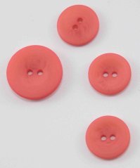 Dírkový knoflík perleťový - tmavě lososový - průměr 1,5 cm