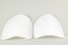 Obalené ramenní vycpávky - bílá - rozměr 10 cm x 9,5 cm