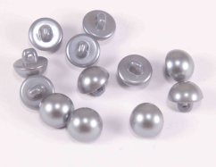 Pearl button with bottom stitching - pearl gray - diameter 1.1 cm