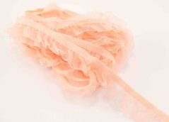 Elastic frill - apricot - width 1.8 cm