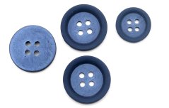 Dark blue suit button with mother-of-pearl center