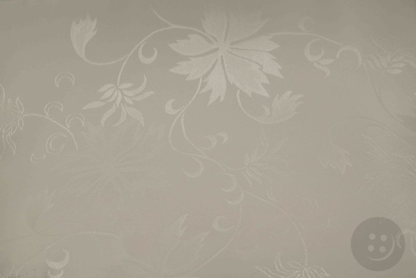 Teflon water-repellent circular cream tablecloth with a floral motif