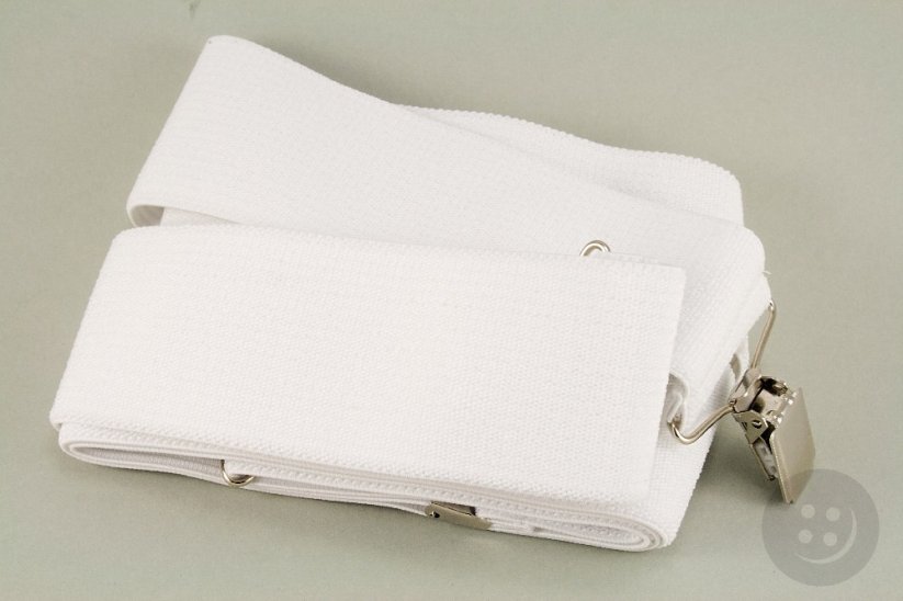 Men's suspenders - white - width 5 cm