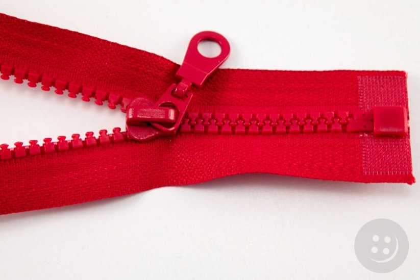 Deliteľný kostený zips - dĺžka (30 - 95 cm) - rôzne farby - Dĺžka: 65 cm, Farby kostených zipsov (Rozdeľovacia): Svetlá fialová_CEZ