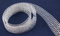 Lurex ribbon - silver - width 2,5 cm