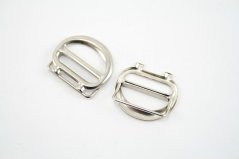 Metal trouser shortener - silver - pulling hole width  2 cm