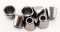 Metall Verschluss - dunkelsilber - Kordelzug 0,5 cm