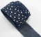 Jeansband mit Blumen und Punkten - blau, weiß - Breite 4 cm
