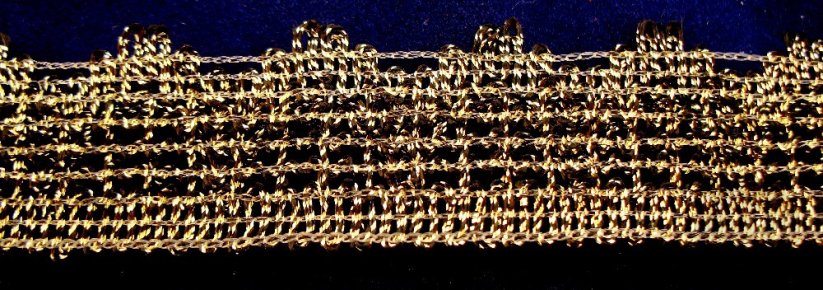 Metallic gimp braid trim - gold, black - width 3,7 cm