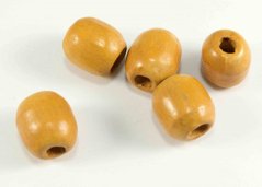 Wooden bead - lacquered roller - size 1.7 cm x 1.5 cm