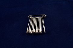 Silver safety pins - 12 pcs - diameters 0,5 cm x 2,9 cm