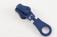 Plastic cubes zipper slider - dark blue - size 5