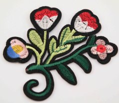 Nažehlovací záplata - květina - rozměr 10 cm x 9 cm