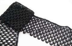 Guipure lace trim - black - width 8 cm