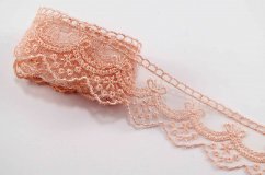 Polyester embroidered lace - powdery - width 4,5 cm