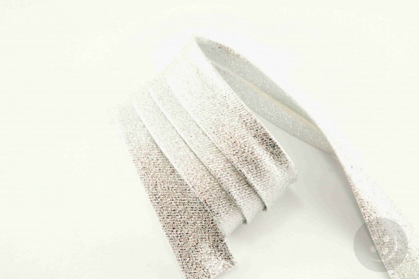 Metal bias binding - silver - width 2 cm
