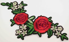 Nažehlovací záplata - květiny na větvičce - rozměr 25 cm x 10 cm