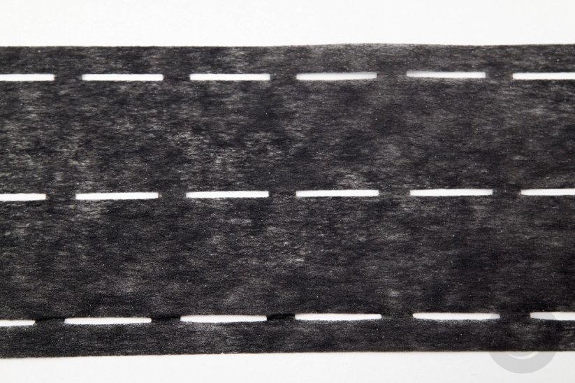 Iron-on punch tape - gray - width 9 cm