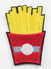 Iron-on patch - french fries big - dimensions 5,5 cm x 3,5 cm