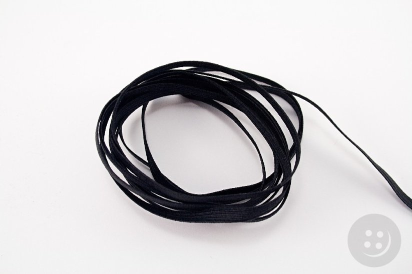 Flat elastics - soft - black - width 1 cm