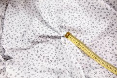 Cotton fabric - gray flowers on white background - width 160 cm