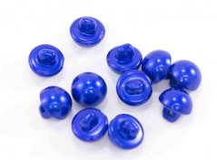Pearl button with bottom stitching - bright blue - diameter 0.9 cm